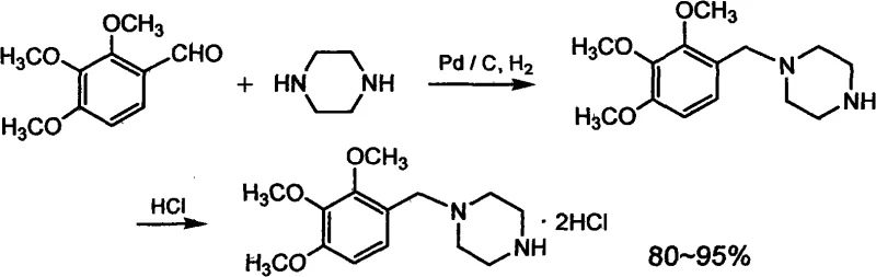Conventional hydrogenation route using expensive Palladium on Carbon (Pd/C) catalyst
