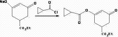 Acylation with cyclopropanecarboxylic acid chloride