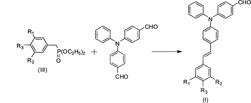 Final Horner-Wadsworth-Emmons condensation reaction scheme forming the stilbene linkage