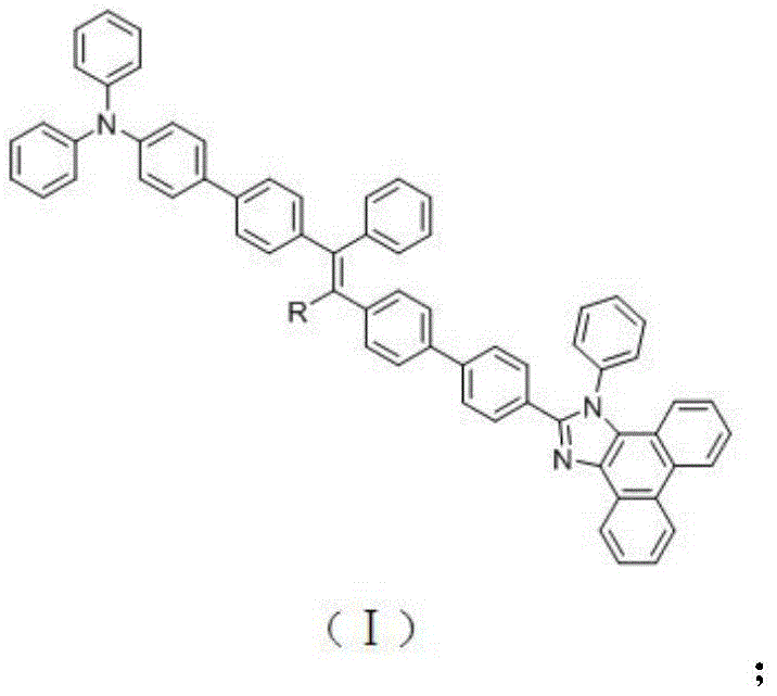 General structural formula of triphenylamine substituted-vinyl modified phenanthroimidazole compound