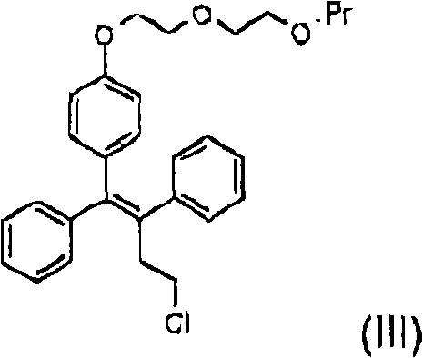 Protected intermediate III showing the THP group prior to deprotection
