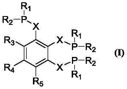 Chemical structure of the novel benzene-based triphosphine ligand Formula I