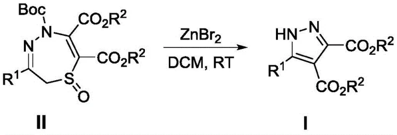 General reaction scheme showing the conversion of Compound II to Compound I using ZnBr2 in DCM