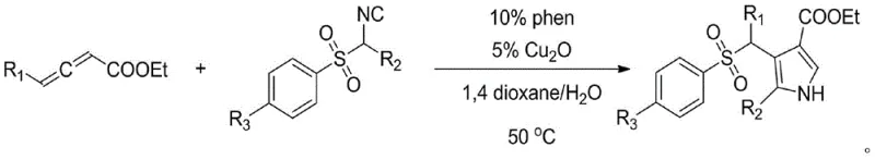 General reaction scheme for copper-catalyzed cyclization of allenes and isonitriles