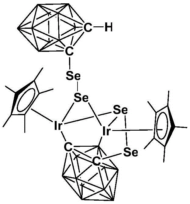 Single-crystal X-ray structure of the trivalent iridium complex M showing the o-carborane and Cp* ligands