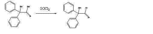 Preparation of benziloyl chloride from benzilic acid using thionyl chloride
