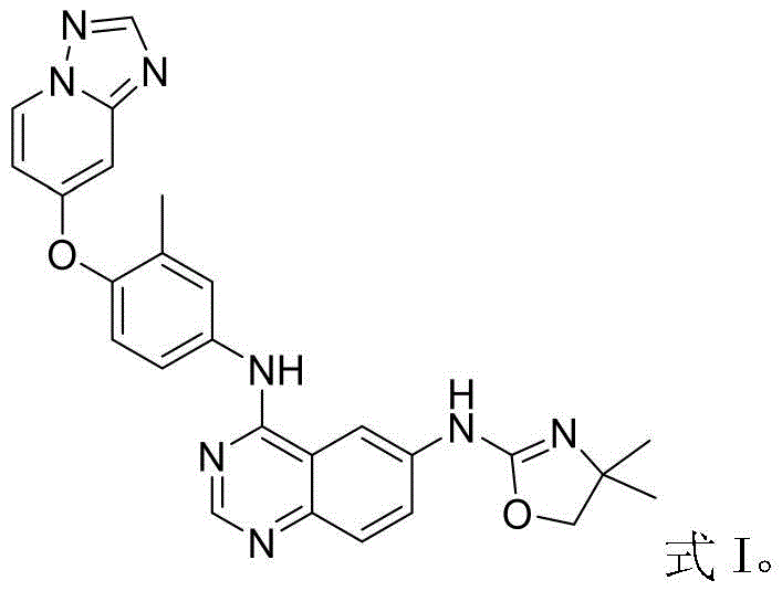 Chemical structure of Tucatinib (Formula I) showing the HER2 inhibitor core