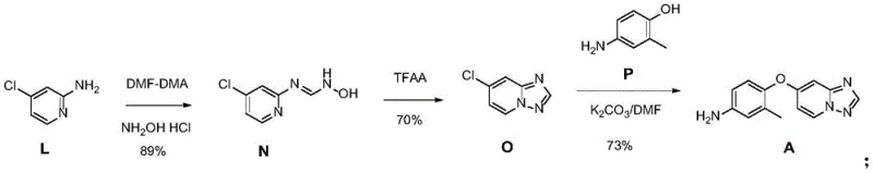 Novel three-step synthesis route for Tucatinib intermediate