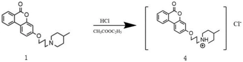 Reaction scheme showing the conversion of the free base to the hydrochloride salt using HCl in ethyl acetate