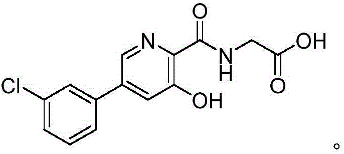 Chemical structure of Vadadustat showing the core pyridone and phenyl rings