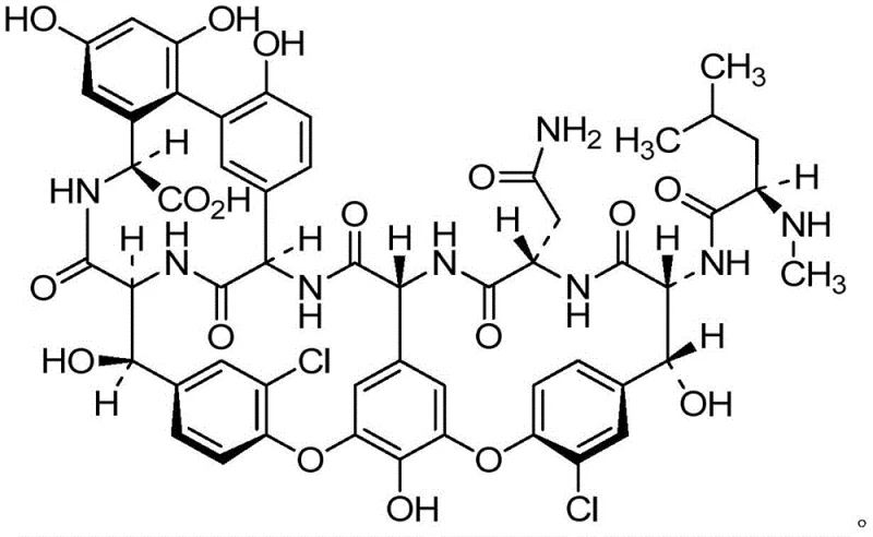 Chemical structure of Vancomycin Impurity C (Aglucovamycin B) showing the aglycone backbone
