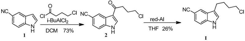 Conventional two-step synthesis route involving acylation and Red-Al reduction with low yield