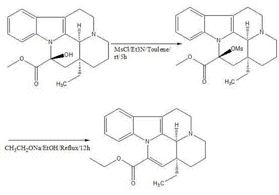 Complete synthetic route from Vincamine to Vinpocetine via mesylate intermediate