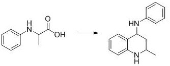 Specific synthesis of 2-methyl-4-N-phenyl-tetrahydroquinoline-4-amine using DPZ photocatalyst