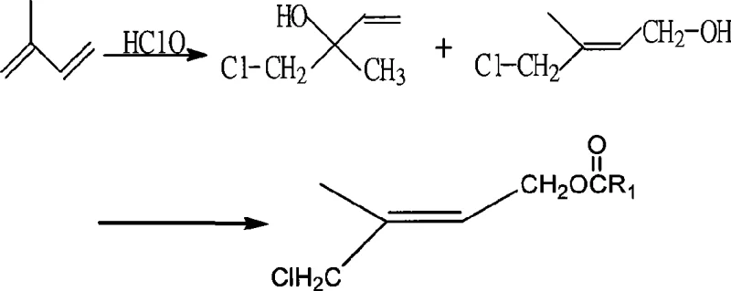 Conventional isoprene chlorohydrination using sodium hypochlorite