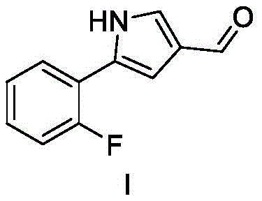 Chemical structure of 5-(2-fluorophenyl)-1H-pyrrole-3-formaldehyde target intermediate