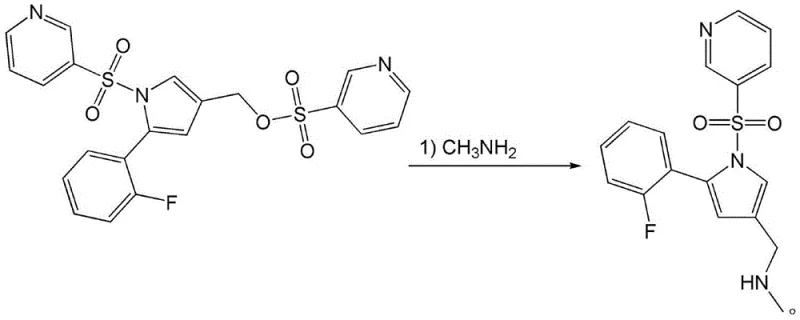 Novel synthetic route showing direct amination of sulfonate ester intermediate