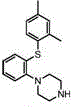 Chemical structure of Vortioxetine showing the piperazine and dimethylphenylsulfanyl moieties