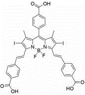 Chemical structure of the final polycarboxyl-substituted BODIPY anticancer photosensitizer