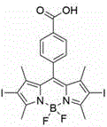 Structure of iodinated BODIPY intermediate Compound B