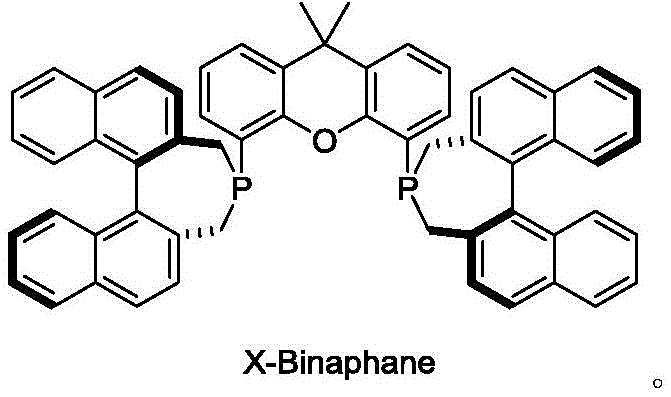 Chemical structure of X-Binaphane ligand showing xanthene and binaphthyl skeletons