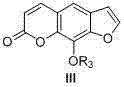 Chemical structure of Xanthotoxol (Formula III) showing the core furocoumarin skeleton