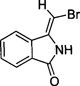 Chemical structure of (Z)-3-(bromomethylene)isoindolin-1-one showing the isoindolinone core and bromomethylene group