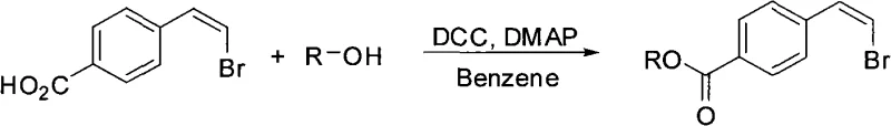 General reaction scheme for DCC/DMAP mediated esterification of Z-4-beta-bromovinyl benzoic acid