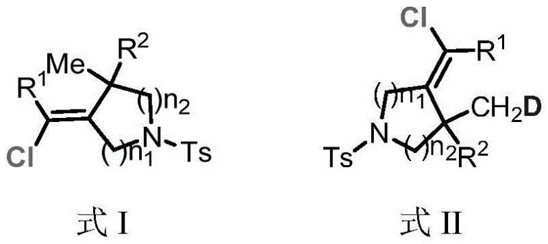General structural formulas of (Z)-azacycloalkenyl chloride compounds showing variable substituents R1 and R2
