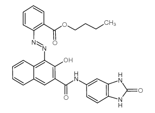 butyl 2-[(2Z)-2-[2-oxo-3-[(2-oxo-1,3-dihydrobenzimidazol-5-yl)carbamoyl]naphthalen-1-ylidene]hydrazinyl]benzoate_31778-10-6