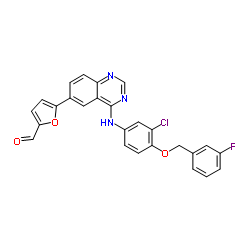5-[4-[3-chloro-4-[(3-fluorophenyl)methoxy]anilino]quinazolin-6-yl]furan-2-carbaldehyde_231278-84-5