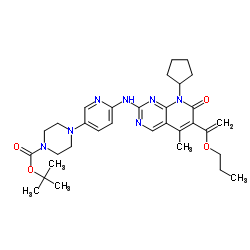 2-Methyl-2-propanyl 4-(6-{[8-cyclopentyl-5-methyl-7-oxo-6-(1-prop oxyvinyl)-7,8-dihydropyrido[2,3-d]pyrimidin-2-yl]amino}-3-pyridin yl)-1-piperazinecarboxylate_866084-31-3