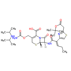 (6R,7R)-7-[[(Z)-2-(2-t-Butoxycarbonylaminothiazol-4-yl)-2- pentenoyl]amino]-3-aminocarbonyl-oxymethyl-8-oxo-5-thia-1- azabicylo[4.2.0]oct-2-ene-2-carboxylic acid diisopropylamine salt_153012-37-4