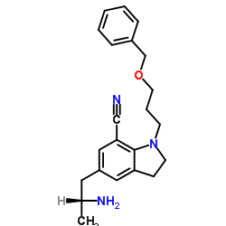 (R)-5-(2-aminopropyl)-1-(3-benzyloxypropyl) indoline-7-carbonitrile_459868-73-6