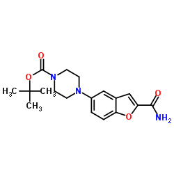 tert-butyl 4-(2-carbamoyl-1-benzofuran-5-yl)piperazine-1-carboxylate_183288-44-0