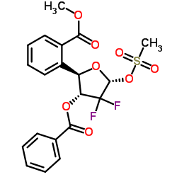((2R,3R,5S)-3-(Benzoyloxy)-4,4-difluoro-5-((methylsulfonyl)oxy)tetrahydrofuran-2-yl)methyl benzoate_134877-42-2