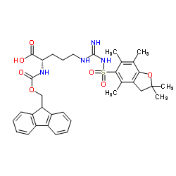 (2S)-5-[[amino-[(2,2,4,6,7-pentamethyl-3H-1-benzofuran-5-yl)sulfonylamino]methylidene]amino]-2-(9H-fluoren-9-ylmethoxycarbonylamino)pentanoic acid_154445-77-9
